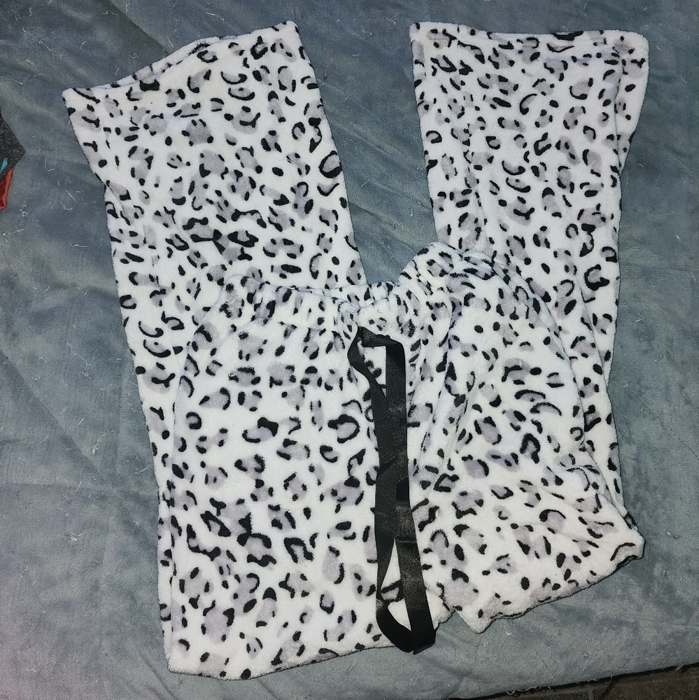 Leopard Print Fleece Pajama Pants